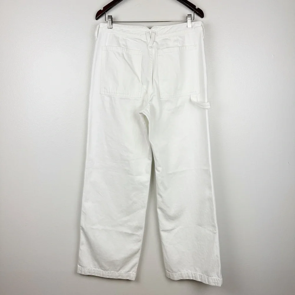 J. Crew Point Sur Wide-Leg Carpenter Jeans White Size 29 NWT